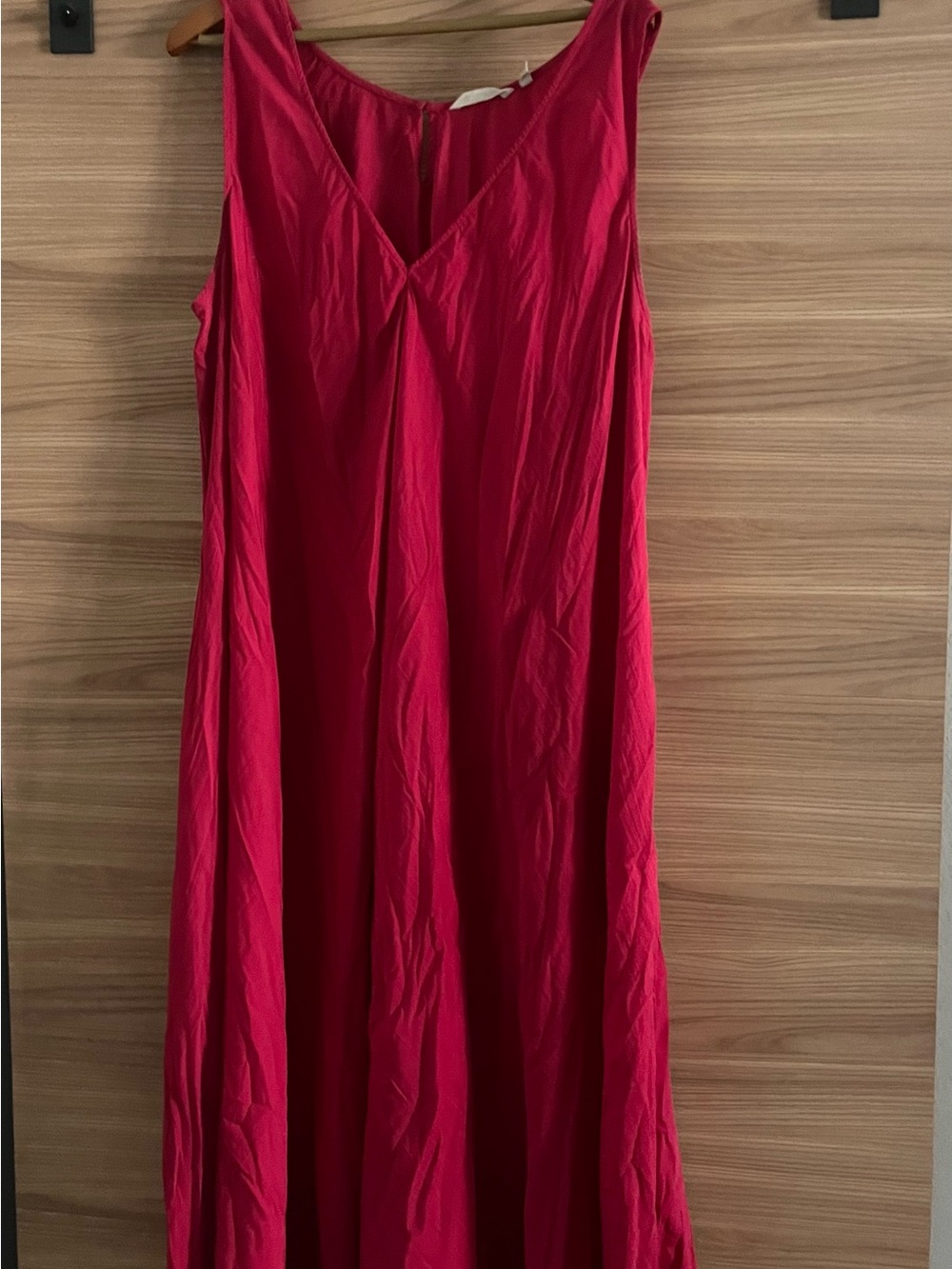 Soft Surroundings Mizu 2X Sleeveless V-Neck Maxi Dress in Red